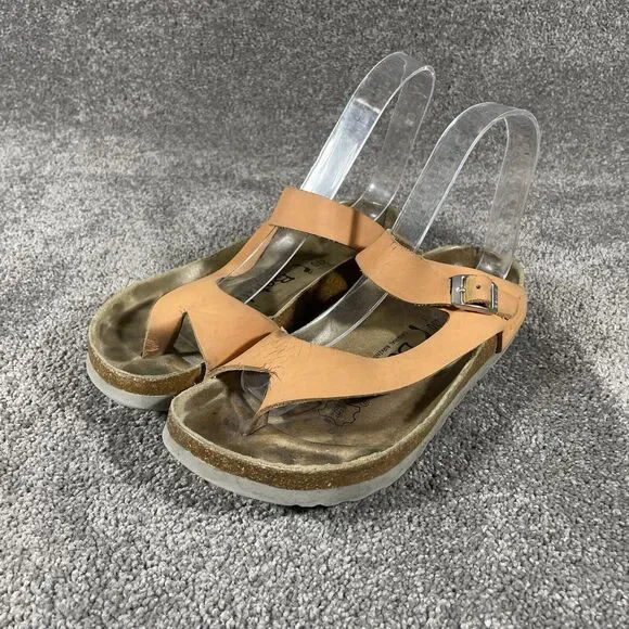 Betula Birkenstock Women's Sandals Fussbett Jasmine Coral Leather Sz 5 US Narrow - Picture 3 of 11